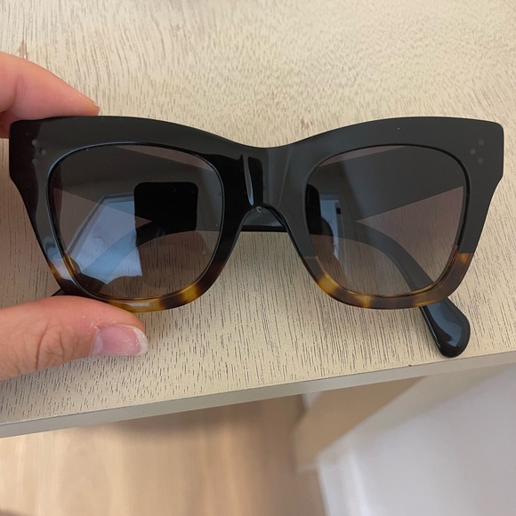Celine Accessories - Celine Black and Brown Tortoise Shell Sunglasses